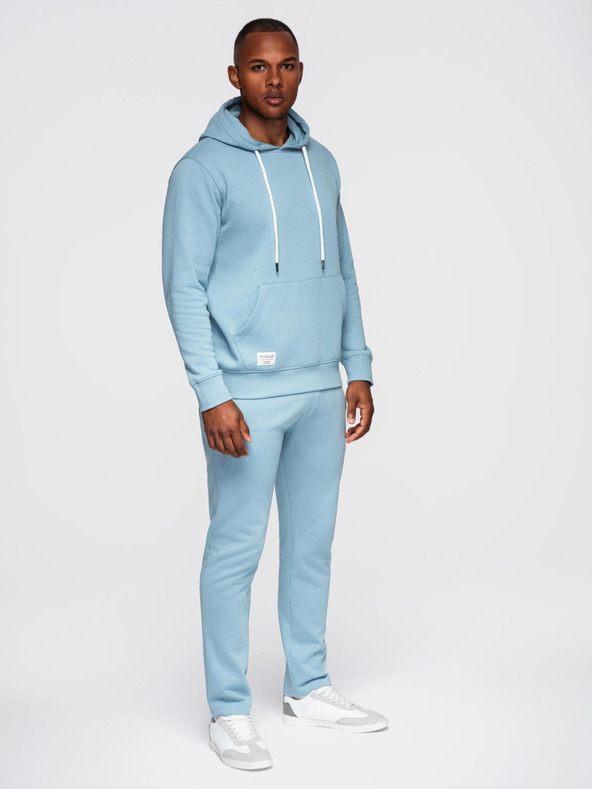 Ombre Clothing Pánská tepláková souprava mikina + kalhoty regular fit - světle modrá V7 Z120 Ombre Clothing