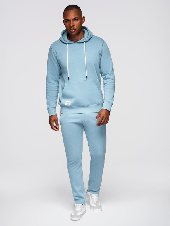 Ombre Clothing Pánská tepláková souprava mikina + kalhoty regular fit - světle modrá V7 Z120 Ombre Clothing