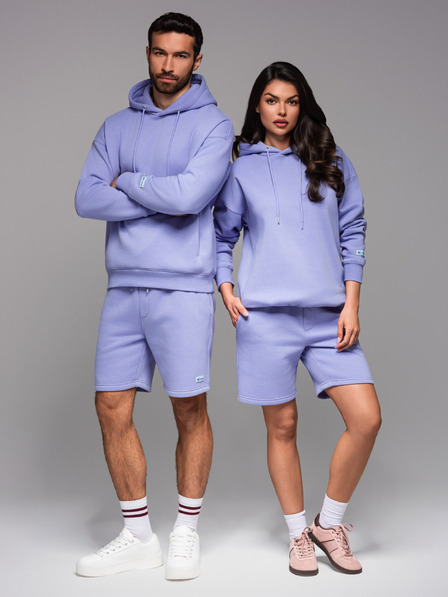 Ombre Clothing UNISEX tepláková souprava mikina + šortky - levandulová V9 Z110 Ombre Clothing