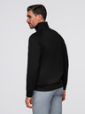 Ombre Clothing Pánská mikina s vysokým stojáčkem a kontrastním potiskem - černá V1 OM-SSZP-0211 Ombre Clothing