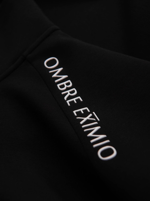 Ombre Clothing Pánská mikina s vysokým stojáčkem a kontrastním potiskem - černá V1 OM-SSZP-0211 Ombre Clothing
