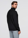 Ombre Clothing Pánský klasický bavlněný svetr s rolákem - černý V4 OM-SWTN-0162 Ombre Clothing