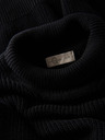 Ombre Clothing Pánský klasický bavlněný svetr s rolákem - černý V4 OM-SWTN-0162 Ombre Clothing