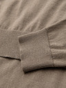 Ombre Clothing BASIC pánský klasický viskózový svetr s kulatým výstřihem - tmavě béžový V15 OM-SWBS-0106 Ombre Clothing