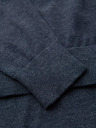 Ombre Clothing BASIC pánský viskózový svetr s kulatým výstřihem - tmavě modrý melír V16 OM-SWBS-0106 Ombre Clothing