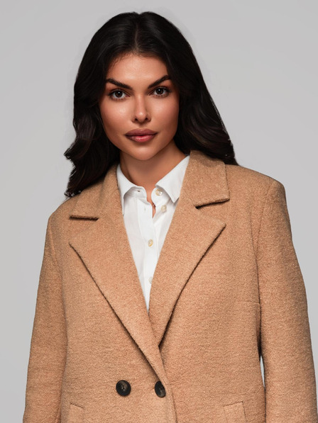 Edoti Módní dámský kabát CLR041 - hnědý EDOTI