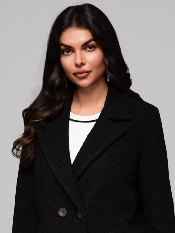 Edoti Módní dámský kabát CLR041 - černý EDOTI