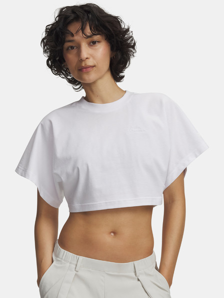 Under Armour Dámské tričko Under Armour Cropped Script SS Tee-WHT