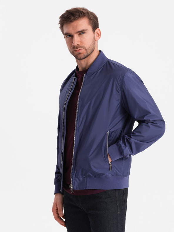 Ombre Clothing Pánská jarní bomber bunda C439 - námořnická