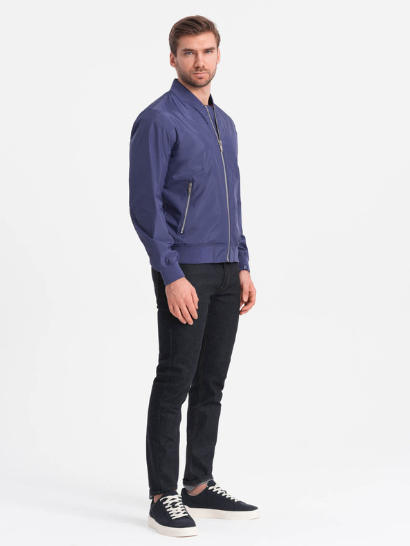 Ombre Clothing Pánská jarní bomber bunda C439 - námořnická