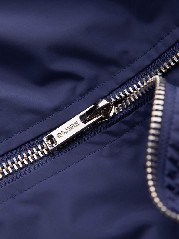 Ombre Clothing Pánská jarní bomber bunda C439 - námořnická