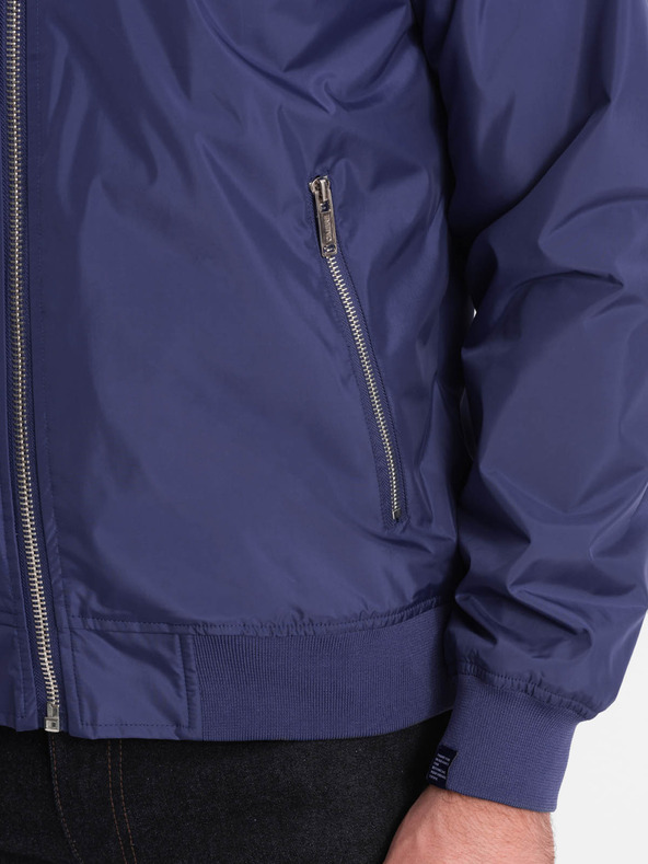 Ombre Clothing Pánská jarní bomber bunda C439 - námořnická