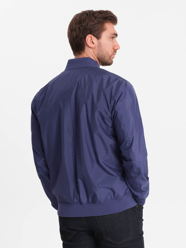 Ombre Clothing Pánská jarní bomber bunda C439 - námořnická