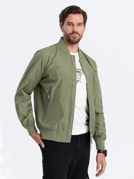 Ombre Clothing Khaki pánská lehká bunda C439