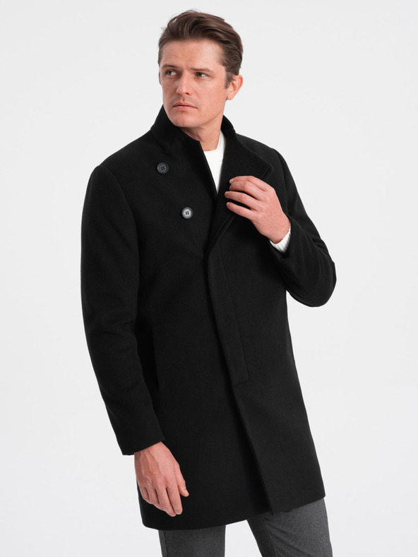 Ombre Clothing Černý pánský kabát Ombre Clothing C501