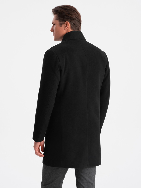 Ombre Clothing Černý pánský kabát Ombre Clothing C501