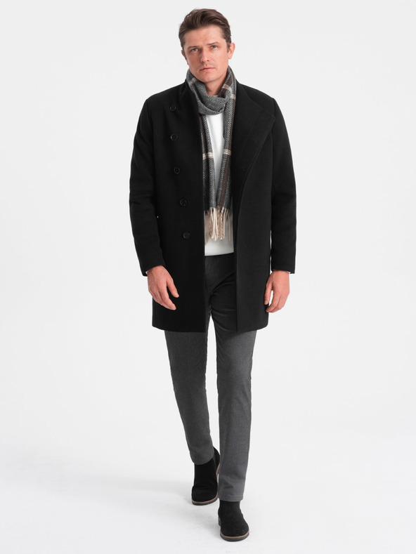 Ombre Clothing Černý pánský kabát Ombre Clothing C501