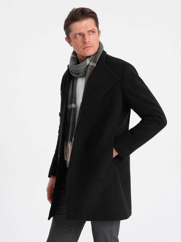 Ombre Clothing Černý pánský kabát Ombre Clothing C501