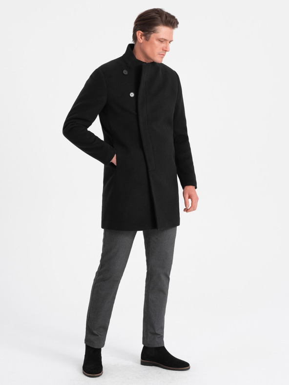 Ombre Clothing Černý pánský kabát Ombre Clothing C501