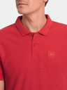 Ombre Clothing Červené pánské basic polo tričko Ombre Clothing