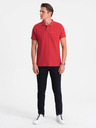 Ombre Clothing Červené pánské basic polo tričko Ombre Clothing