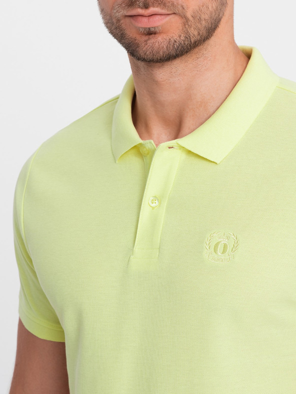 Ombre Clothing Světle zelené pánské basic polo tričko Ombre Clothing