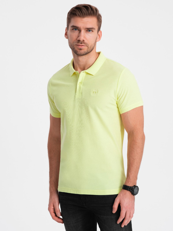 Ombre Clothing Světle zelené pánské basic polo tričko Ombre Clothing