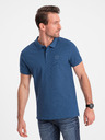 Ombre Clothing Tmavě modré pánské basic polo tričko Ombre Clothing