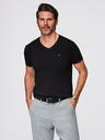 Ombre Clothing Černé pánské tričko s véčkovým výstřihem Ombre Clothing