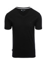 Ombre Clothing Černé pánské tričko s véčkovým výstřihem Ombre Clothing
