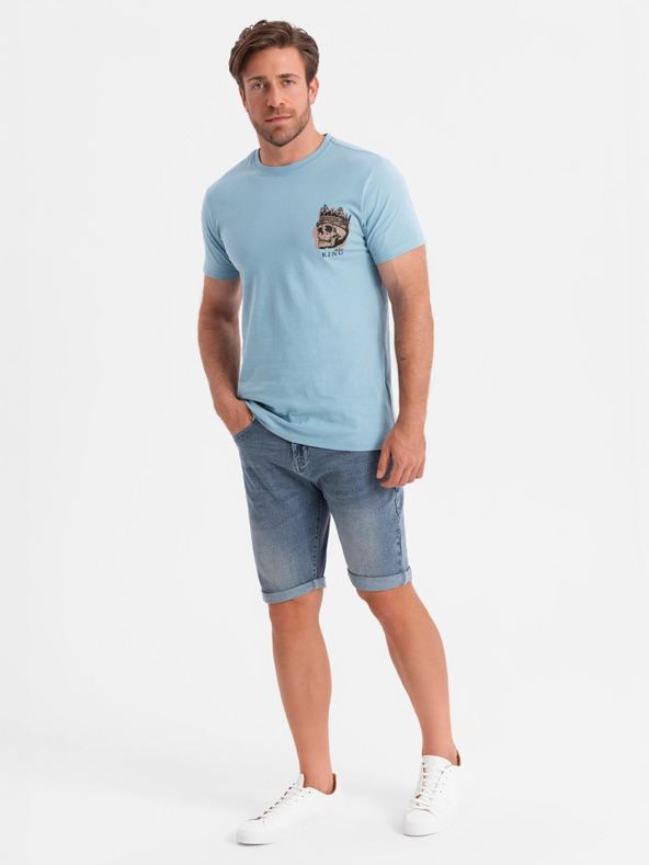 Ombre Clothing Světle modré pánské tričko Ombre Clothing