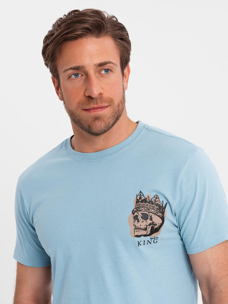 Ombre Clothing Světle modré pánské tričko Ombre Clothing