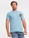 Ombre Clothing Světle modré pánské tričko Ombre Clothing