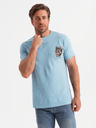 Ombre Clothing Světle modré pánské tričko Ombre Clothing