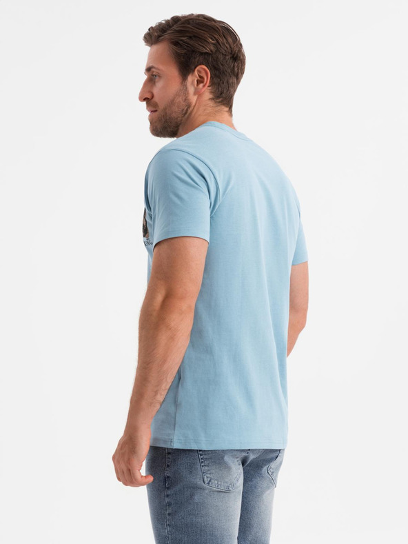 Ombre Clothing Světle modré pánské tričko Ombre Clothing