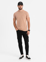 Ombre Clothing Světle hnědé pánské tričko Ombre Clothing