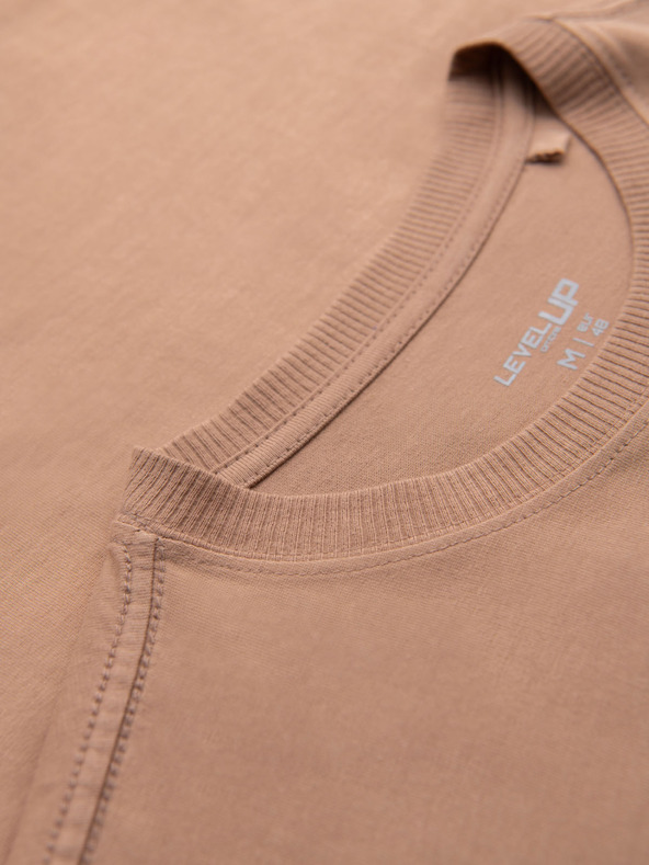 Ombre Clothing Světle hnědé pánské tričko Ombre Clothing