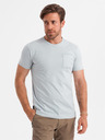Ombre Clothing Světle šedé pánské tričko Ombre Clothing