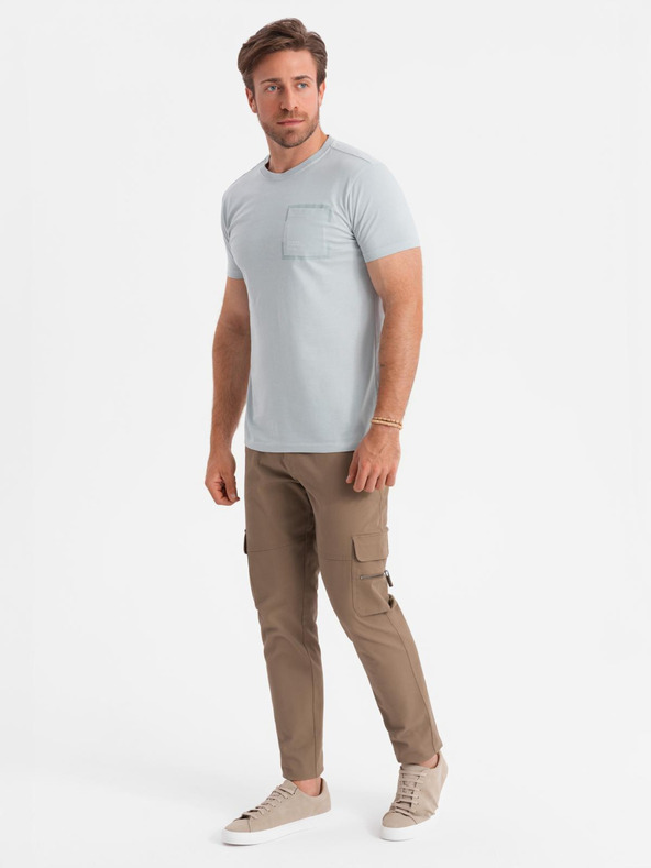 Ombre Clothing Světle šedé pánské tričko Ombre Clothing