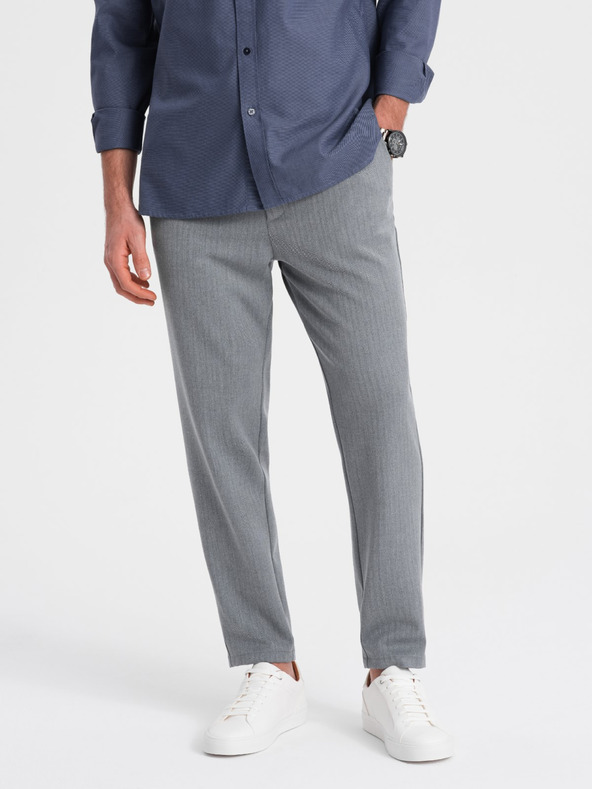 Ombre Clothing Šedé pánské chino kalhoty Ombre Clothing