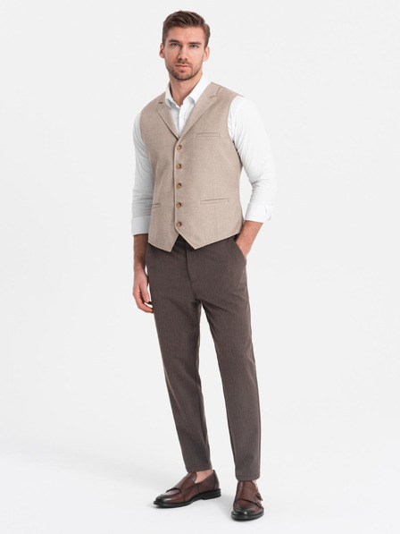 Ombre Clothing Hnědé pánské chino kalhoty Ombre Clothing