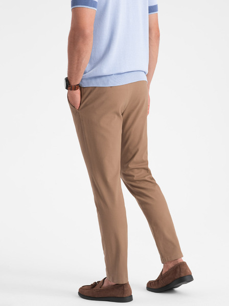 Ombre Clothing Světle hnědé pánské slim fit chino kalhoty Ombre Clothing