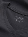 Ombre Clothing Tmavě šedé pánské basic tričko s véčkovým výstřihem Ombre Clothing