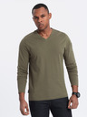 Ombre Clothing Khaki pánské basic tričko Ombre Clothing
