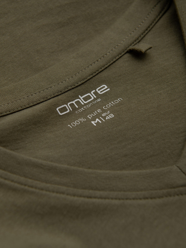 Ombre Clothing Khaki pánské basic tričko Ombre Clothing