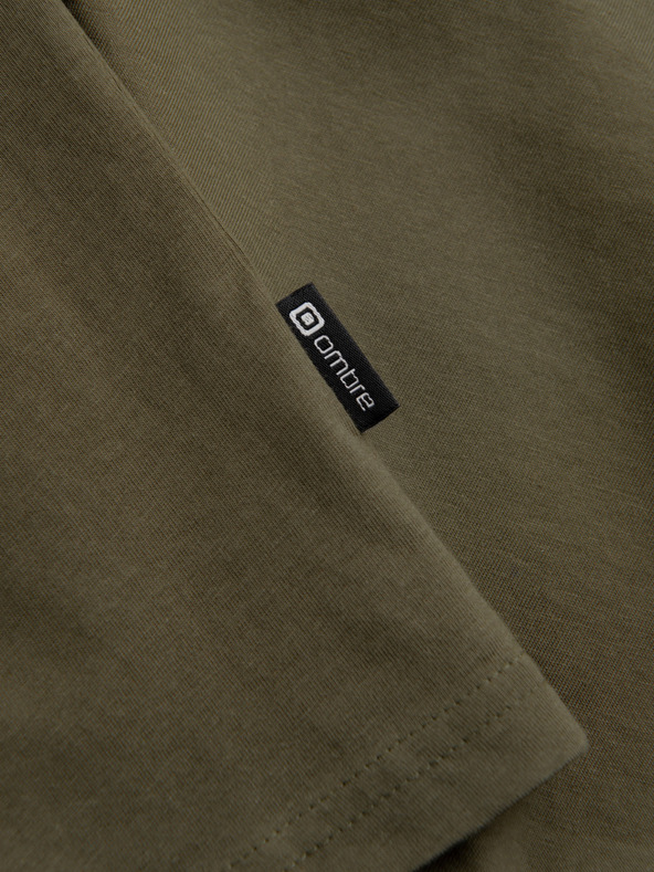 Ombre Clothing Khaki pánské basic tričko Ombre Clothing