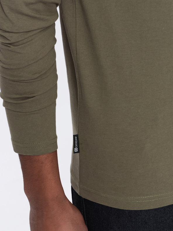 Ombre Clothing Khaki pánské basic tričko Ombre Clothing