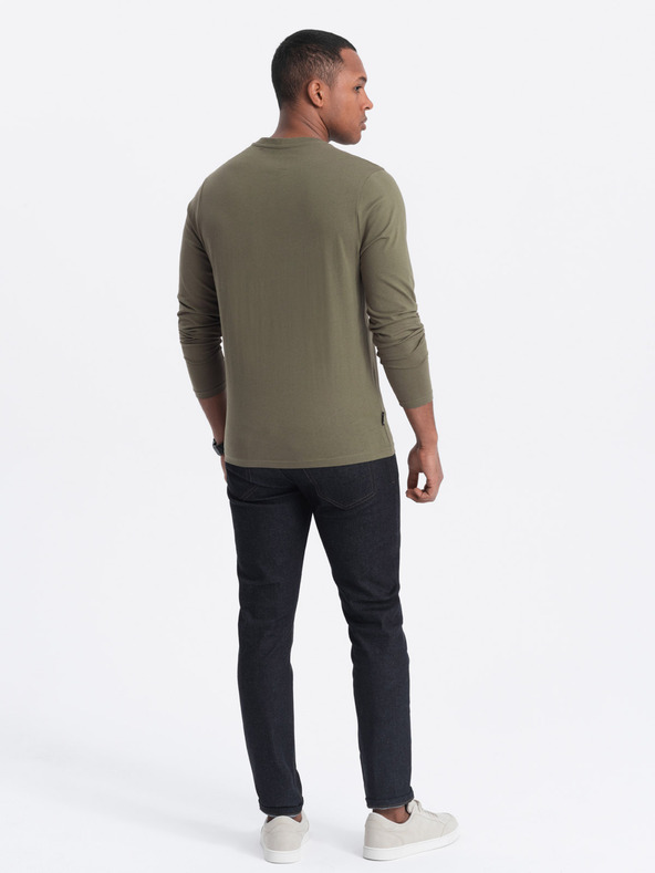 Ombre Clothing Khaki pánské basic tričko Ombre Clothing