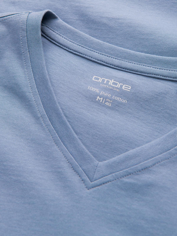 Ombre Clothing Světle modré pánské basic tričko Ombre Clothing