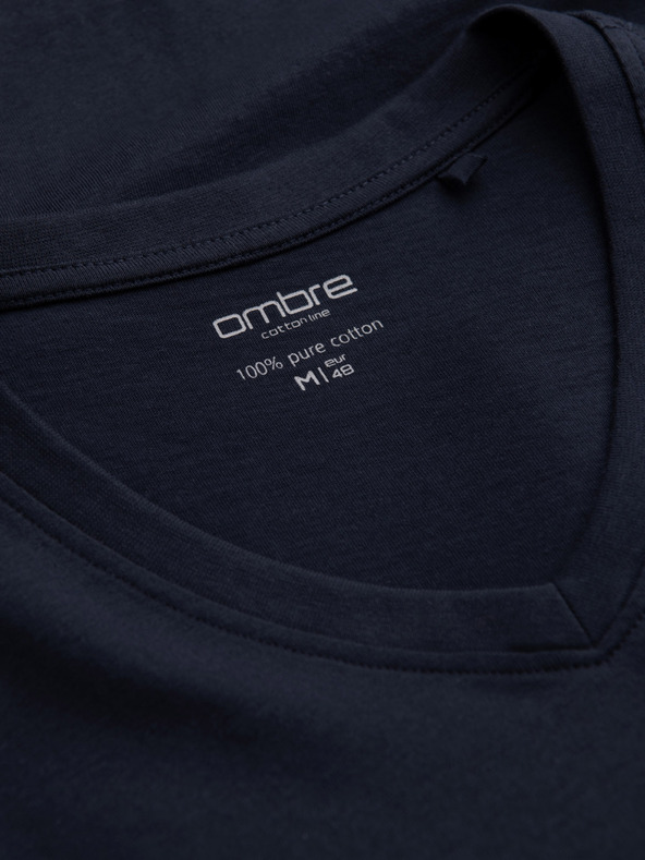 Ombre Clothing Tmavě modré pánské basic tričko Ombre Clothing